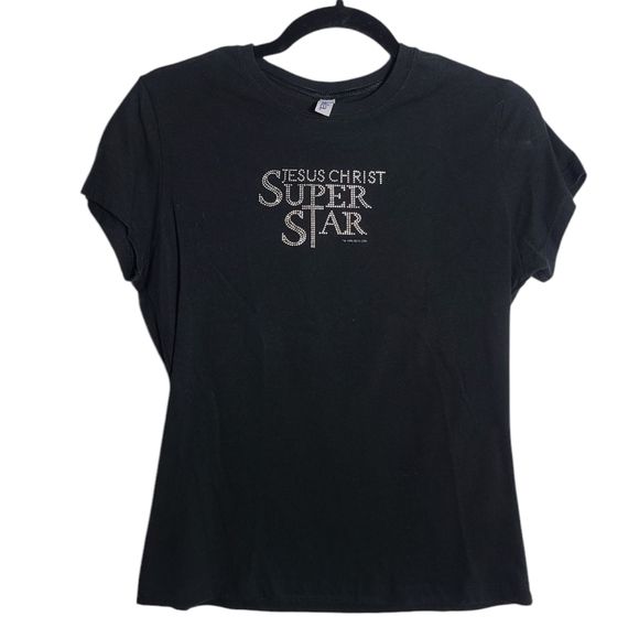 BELLA VINTAGE JESUS CHRIST SUPERSTAR TEE 1996 Black Fitted Short Sleeve Size Med - Picture 1 of 10